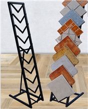 Metal Display Stand Racks White-Marble Stands Labradorite Racks Sandstone Stands Limestone Displays Tiles Displays Granite-Slabs Display Stands