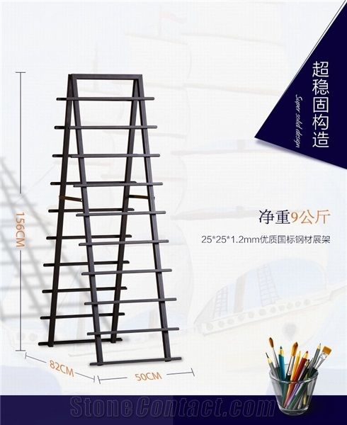 Metal Floor Tile Display Rack Wing Tile Sample Stands Countertop Rotating Tile Display for Ceramic Marble Granite Limestone Quartz Mosaic Building Materials