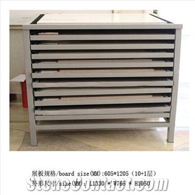 Metal Floor Waterfall Tile Display Wing Tile Sample Racks Steel Floor Tile Display Frame Spinning Tile Sample Racks for Ceramic Marble Granite Limestone Quartz Mosaic Building Materials