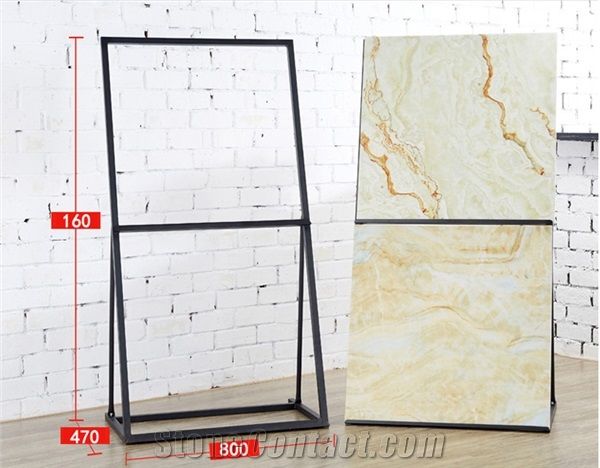 Metal Quartz Sample Board Display Stand Racks Tile Slate Displays Beige-Marble Stands Limestone Racks Sandstone Flower Stands Floor Displays
