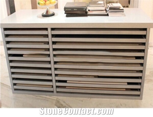 Metal Racks Beige Flower Racks Quartzite-Slabs Displays Crema Marfil Standard Marble Display Stand Racks White-Marble Display Stands