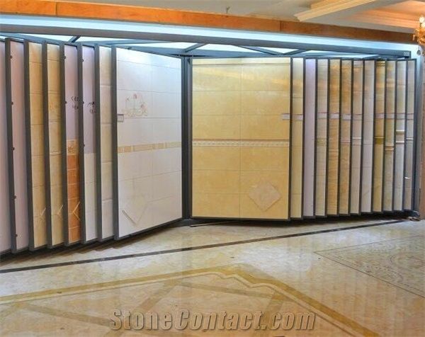 Metal Tile Displays Beige-Marble Stand Racks Countertops Stand Racks Sandstone Flower Stands Floor Displays