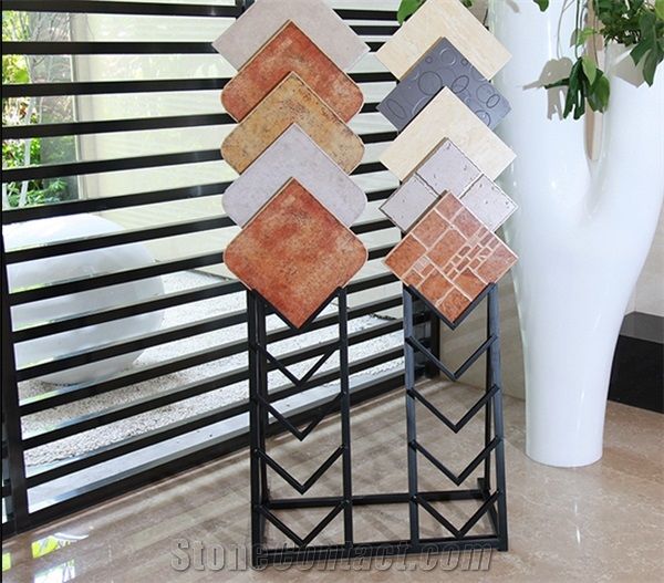 Metal Waterfall Display Racks Slab Display Racks Granite Flower Waterfall Stands Exhibition Stand Design Black-Granite Racks Waterfall Display Shelf Granite Flower Stands