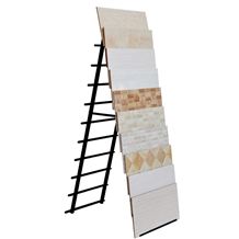 Metal Waterfall Display Stand Racks Crema-Marfil Displays Countertops Displays Ceramic Tile Shelf Blue-Marble Display Racks
