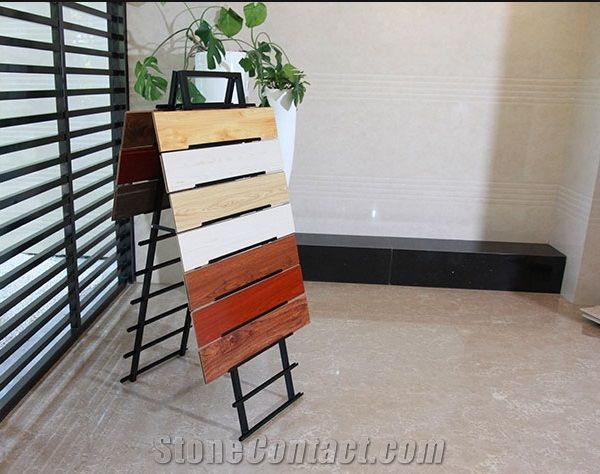 Mosaic Stand Racks Granite Waterfall Stands Limestone Shelf Quartz Sample Board Waterfall Display Stands Sandstone Racks Tile Display Cases Beige-Marble Racks