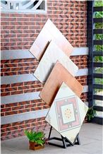 Mosaic Stand Racks White-Onyx Displays Sandstone Racks Crema Marfil Standard Marble Stands Limestone Shelf Quartzite-Slabs Displays