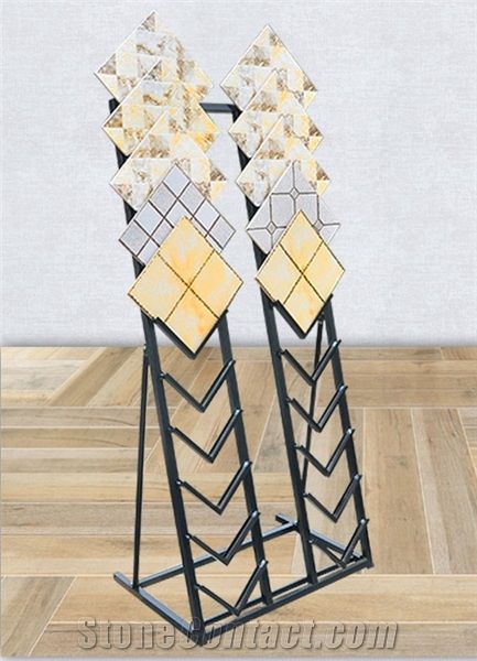 Mosaic Waterfall Stands Labradorite Waterfall Display Racks Marble Waterfall Stand Racks Granite Stands White-Onyx Tile Displays Ceramic Tile Shelf Translucent Displays