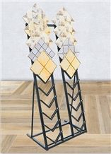 Mosaic Waterfall Stands Labradorite Waterfall Display Racks Marble Waterfall Stand Racks Granite Stands White-Onyx Tile Displays Ceramic Tile Shelf Translucent Displays