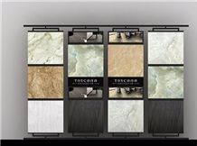 Sandstone Display Stand Racks Grey-Marble Stand Racks Mosaic Display Stands Ceramic Tile Shelf Crema-Marfil Stands Sandstone Displays