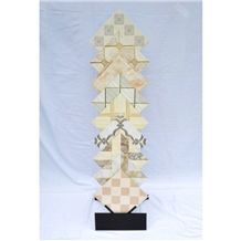 Sandstone Display Stand Racks Pakistan-Marble Stands Translucent Displays Marble Stand Racks Quartzite-Slabs Stands Sandstone Stands Marble Plant Stands
