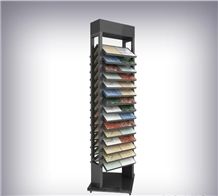 Showroom Flooring Horizonal Sliding Marble Ceramic Tile Display Stand Acrylic Desktop Quartz Stone Displays Stands Quartz Stone and Marble Sample Display Rack