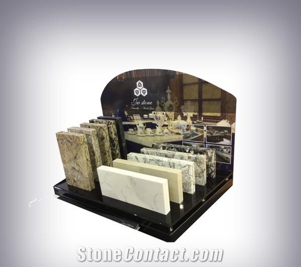 Showroom Flooring Horizonal Sliding Marble Ceramic Tile Display Stand Desktop Quartz Stone Acrylic Displays Stands Mosaic Tile Desktop Stand