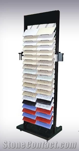 Showroom Flooring Horizonal Sliding Marble Ceramic Tile Display Stand Desktop Quartz Stone Acrylic Displays Stands Quartz Stone and Marble Sample Display Rack