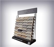 Showroom Flooring Horizonal Sliding Marble Ceramic Tile Display Stand Promotional Floor Sample Display Rack with Logo Printed Mosaic Tile Desktop Stand