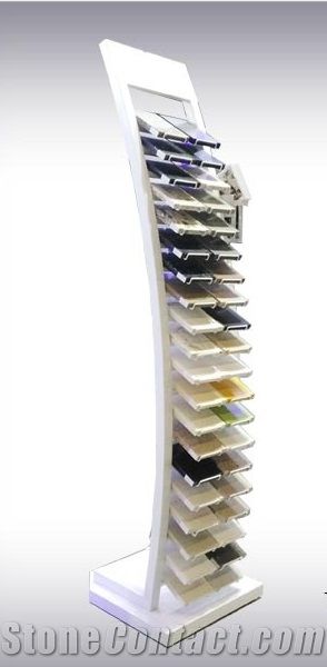 Simplified Style Marble Slab Display Rack Quartz Stone Table Display Stand Tower Desktop Quartz Stone Acrylic Displays Stands Metal Marble and Granite Stone Display Stand