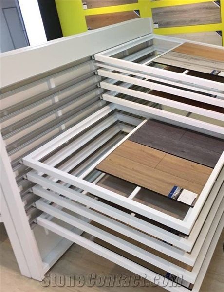 Spinning Tile Sample Shelf Floor Tile Sample Frame Floor Tile Sample Board Wing Tile Sample Board Display for Ceramic Marble Granite Limestone Quartz Mosaic Building Materials
