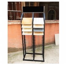 Steel Flooring Tile Display Stand Wing Tile Sample Frame Metal Floor Ceramic Tile Display Frame Spinning Ceramic Tile Stands for Ceramic Marble Granite Limestone Quartz Mosaic Building Materials
