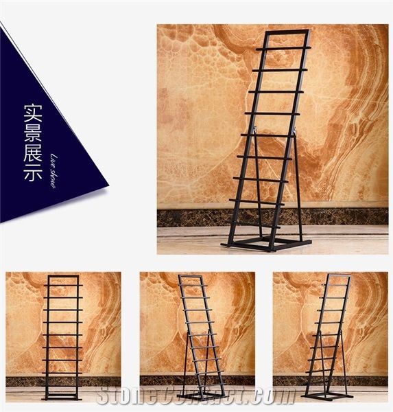 Steel Flooring Tile Display Stand Wing Tile Sample Frame Metal Floor Ceramic Tile Display Frame Spinning Ceramic Tile Stands for Ceramic Marble Granite Limestone Quartz Mosaic Building Materials
