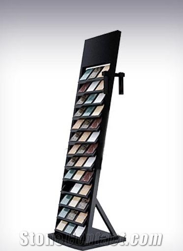 Stone Slabs Display Racks/Marble and Granite Tile Display Racks/Stone Slabs Storage Rack Promotional Floor Sample Display Rack with Logo Printed Mosaic Tile Desktop Stand