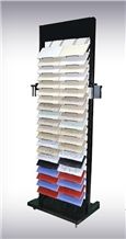 Stone Slabs Display Racks/Marble and Granite Tile Display Racks/Stone Slabs Storage Rack Promotional Floor Sample Display Rack with Logo Printed Quartz Stone and Marble Sample Display Rack