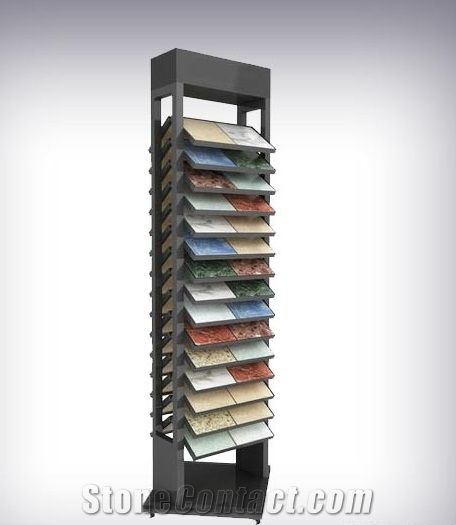 Stone Slabs Display Racks/Marble and Granite Tile Display Racks/Stone Slabs Storage Rack Promotional Floor Sample Display Rack with Logo Printed Worktop Ceramic Tile Display Stand