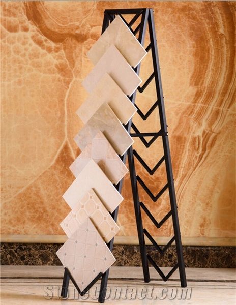White-Onyx Tile Displays Green-Marble Displays Mosaic Stand Racks Granite Stands Limestone Shelf Quartzite-Slabs Artificial Displays
