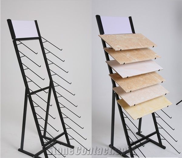 Wood Floor Tile Display Stand Metal Basalt Waterfall Display Racks Granite Sample Board Display Stand Racks White-Marble Display Stands Sandstone Exhibition Racks