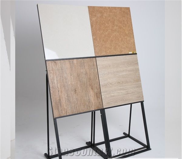 Wood Floor Tile Display Stand Mosaic Exhibition Stands Limestone Shelf Quartz Sample Board Display Stands