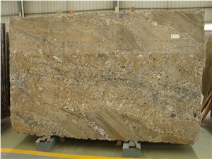 Araras Gold Granite Slab/ Araras Golden Granite/Arara Gold/Brasil Yellow Granite/Polished, Sawn Cut, Sanded, Rockfaced/Brazil/For Floor Applications