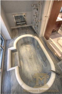 Azul Macauba Bathtub,Azul De Macauba,Azzurro Macaubas/Blue/Brazil/Polished/Bathtub Decks,Bathtub Surround,Bathtub Panels