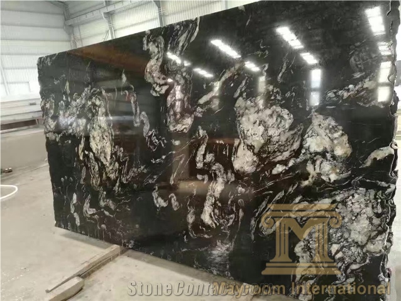 Beautiful Matrix Titanium(Rough Grain),Cosmic Black Titanium,Titanium Mc Granite,Titanium Black,Polished, Slabs,Brazil,Black,Kitchen Counter Tops, Wall Application