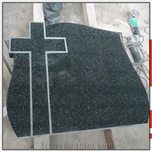 Beida Dark Green Granite Polished Tombstone
