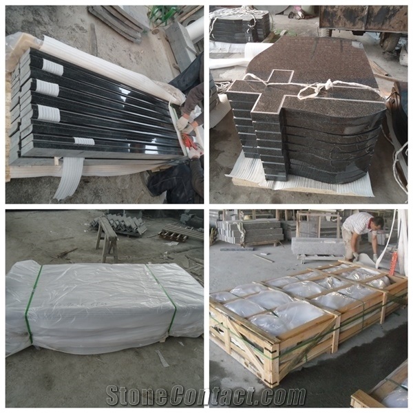 Beida Dark Green Granite Polished Tombstone
