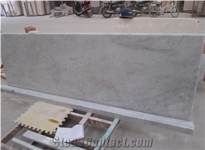 Bianco Carrara White Marble Polished Countertop with Beveled Edge, Italy Cheap White Marble Countertops Kitchen Bathroom Decoration, Worktops, Bar Tops