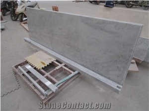 Bianco Carrara White Marble Polished Countertop with Beveled Edge, Italy Cheap White Marble Countertops Kitchen Bathroom Decoration, Worktops, Bar Tops