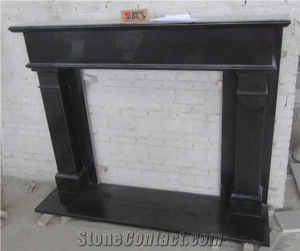 Big Discount Nero Assoluto Granite Indian Black Granite Fireplace Mantel