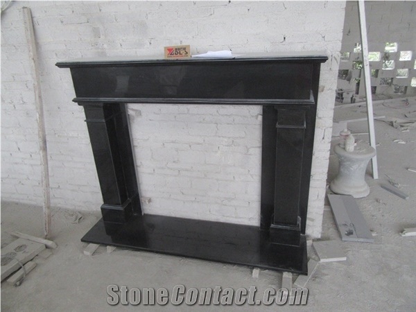 Big Discount Nero Assoluto Granite Indian Black Granite Fireplace Mantel