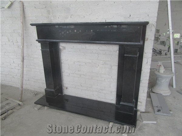 Big Discount Nero Assoluto Granite Indian Black Granite Fireplace Mantel
