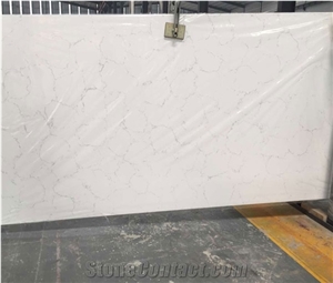 Carrara White Marble Looking Quartz Slab