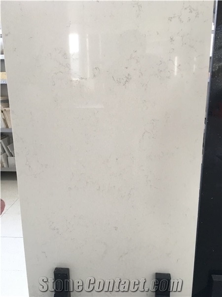 Carrara White Marble Looking Quartz Slab