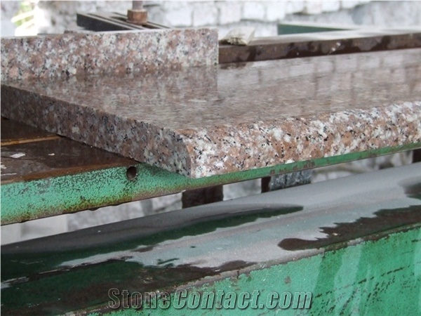 Cheap Red Granite Peach Red G687 Polished Stone Steps Risers Granite Stairs, Polished Peach Blossom Red Gutian G687 Treads, G3567 Grantie Staircase