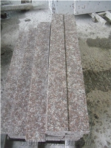 Cheap Red Granite Peach Red G687 Polished Stone Steps Risers Granite Stairs, Polished Peach Blossom Red Gutian G687 Treads, G3567 Grantie Staircase