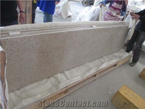 China Gold Color Granite Giallo Fantasia G682 Countertop Polished Surface, China Granite Padang Gelb Countertop,Granite Desert Gold Countertop