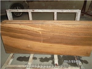 China Popular Cheap Wooden Vein Brown Marble Cut to Size Polished Countertop for Kitchen, Bar with Bevel Edge, Yellow Natural Building Stone Worktops, Desk Island Bar Tops, Villa Project