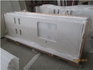 China Quartz Kithchen Countertop/ Island Top with White Color