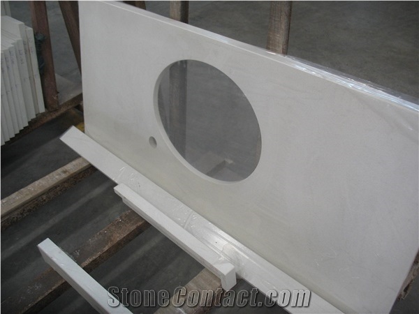 China Quartz Kithchen Countertop/ Island Top with White Color