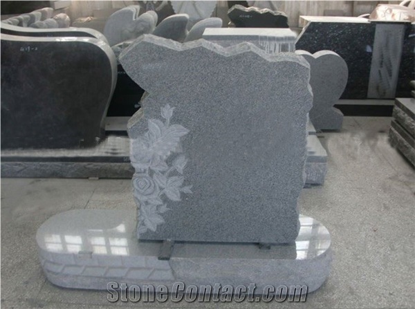 G603 Light Grey Granite Tombstone, Light Grey Granite Monument,G603 Tombstone,Western Style Monuments,Upright Monuments