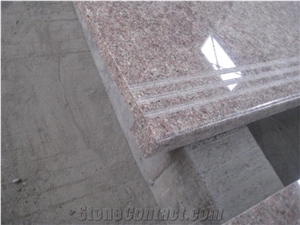 G611 Pink Granite Polished Stair, G611 Pink Granite Polished Step