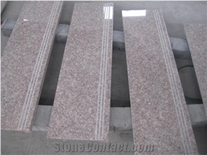 G611 Pink Granite Polished Stair, G611 Pink Granite Polished Step
