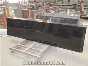 Indian Popular Cheap Absolute Black Galaxy Granite Polished Kitchen, Desk, Bar Tops, Worktops with Round/Bullnose Edge,Natural Building Stone Bench Tops for Hotels Decoration Use